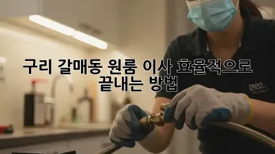 구리 갈매동 원룸 이사, 효율적으로 끝내는 방법!